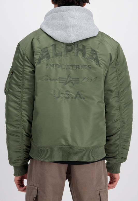 CHAQUETA BOMBER "MA-1 ZH BACK EMB" - VERDE MILITAR - ALPHA INDUSTRIES | 138105