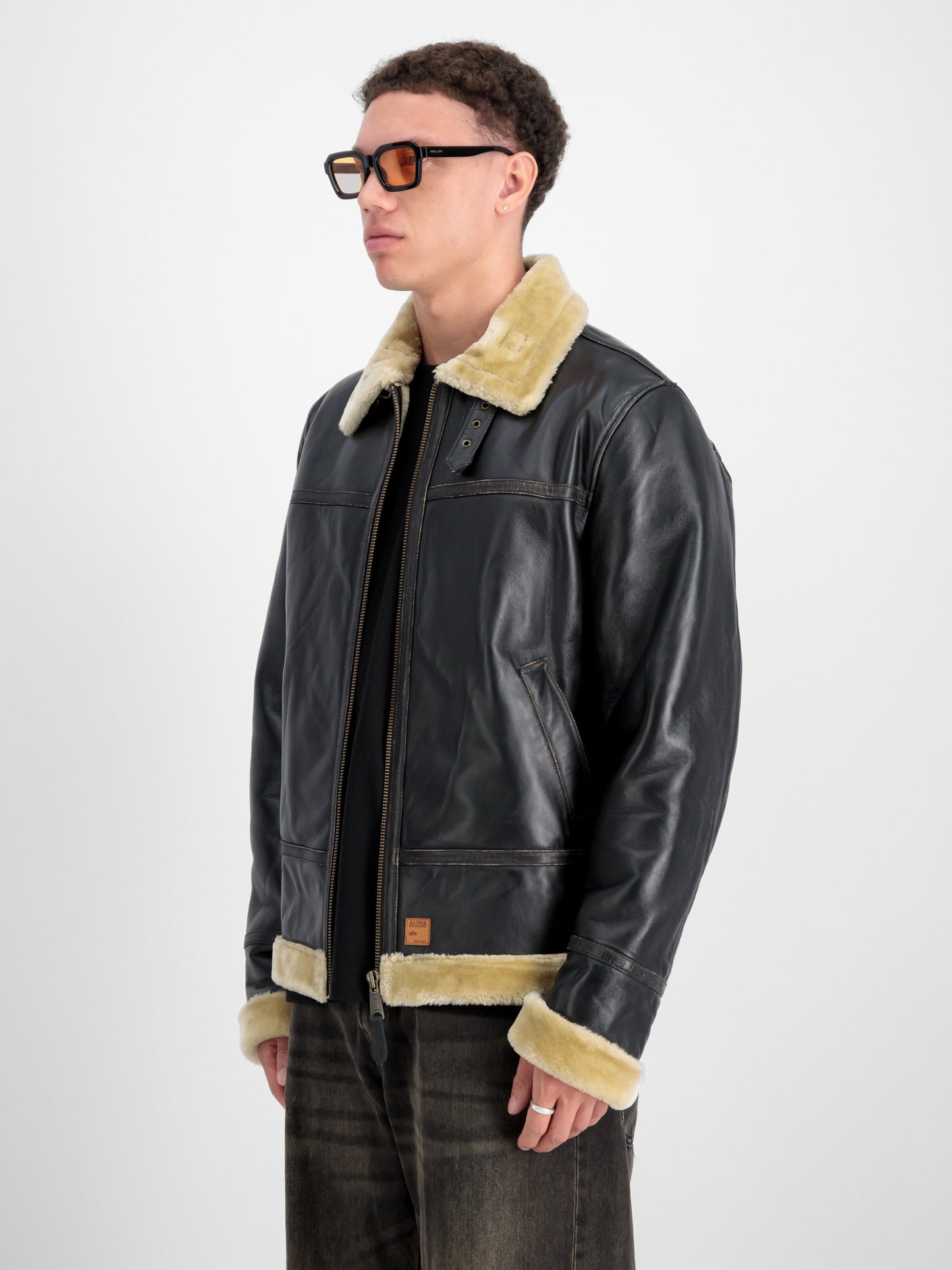 CHAQUETA DE PIEL "B3 LEATHER" - MARRÓN VINTAGE - ALPHA INDUSTRIES | 148114