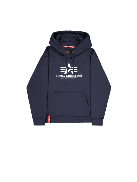 SUDADERA CAPUCHA "BASIC BIG LOGO" - AZUL MARINO - ALPHA INDUSTRIES | 178312-02