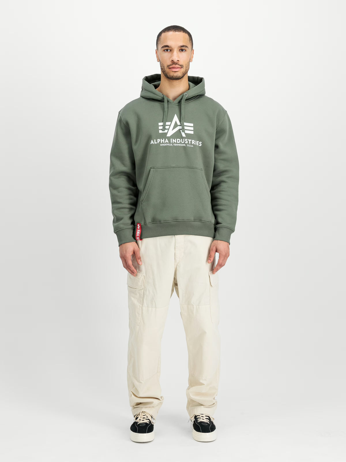 SUDADERA CAPUCHA "BASIC BIG LOGO" - VERDE OLIVA - ALPHA INDUSTRIES | 178312-142