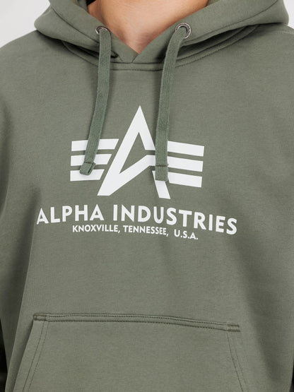 SUDADERA CAPUCHA "BASIC BIG LOGO" - VERDE OLIVA - ALPHA INDUSTRIES | 178312-142