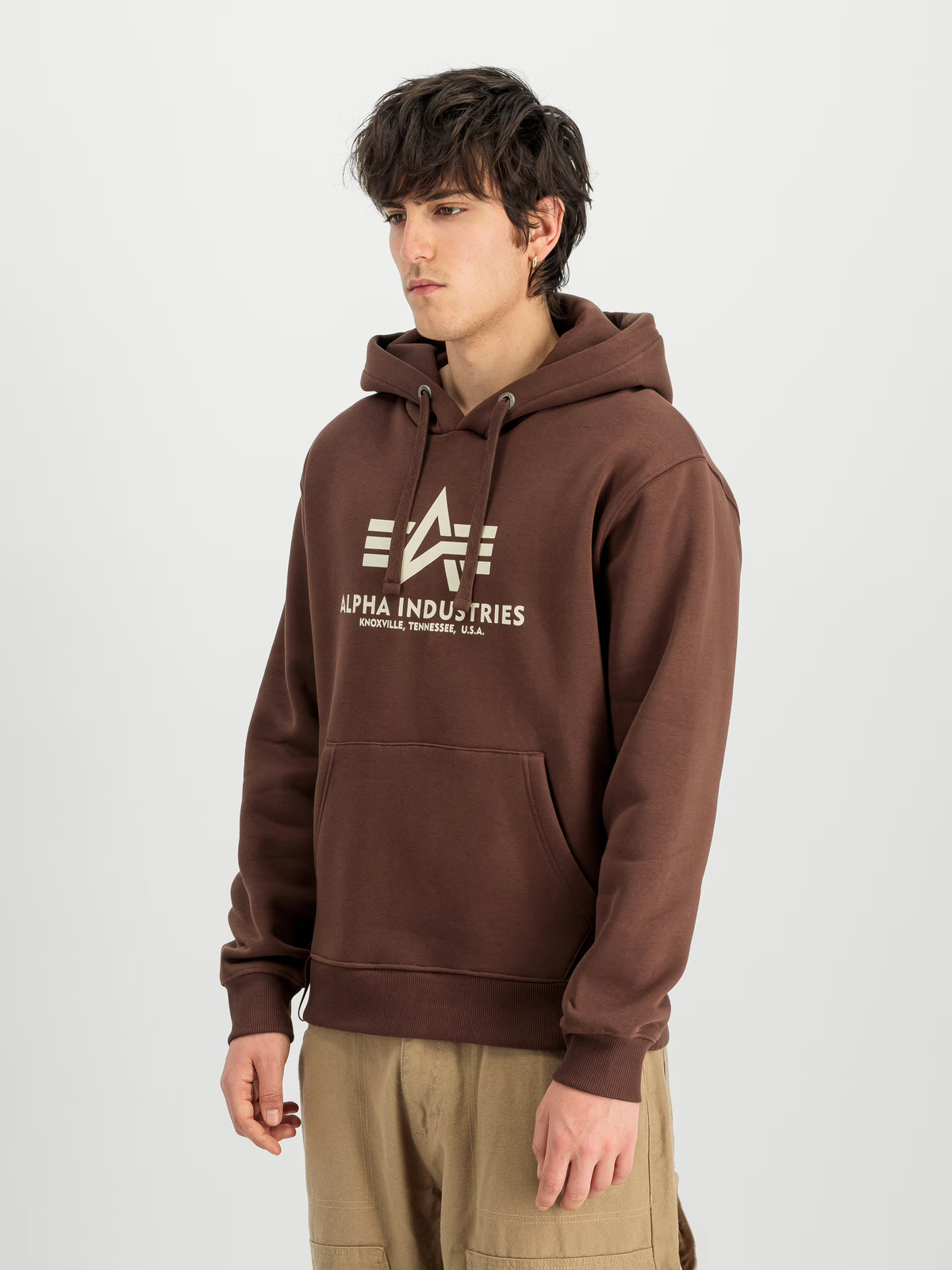 SUDADERA CAPUCHA "BASIC BIG LOGO" - MARRÓN - ALPHA INDUSTRIES | 178312-204