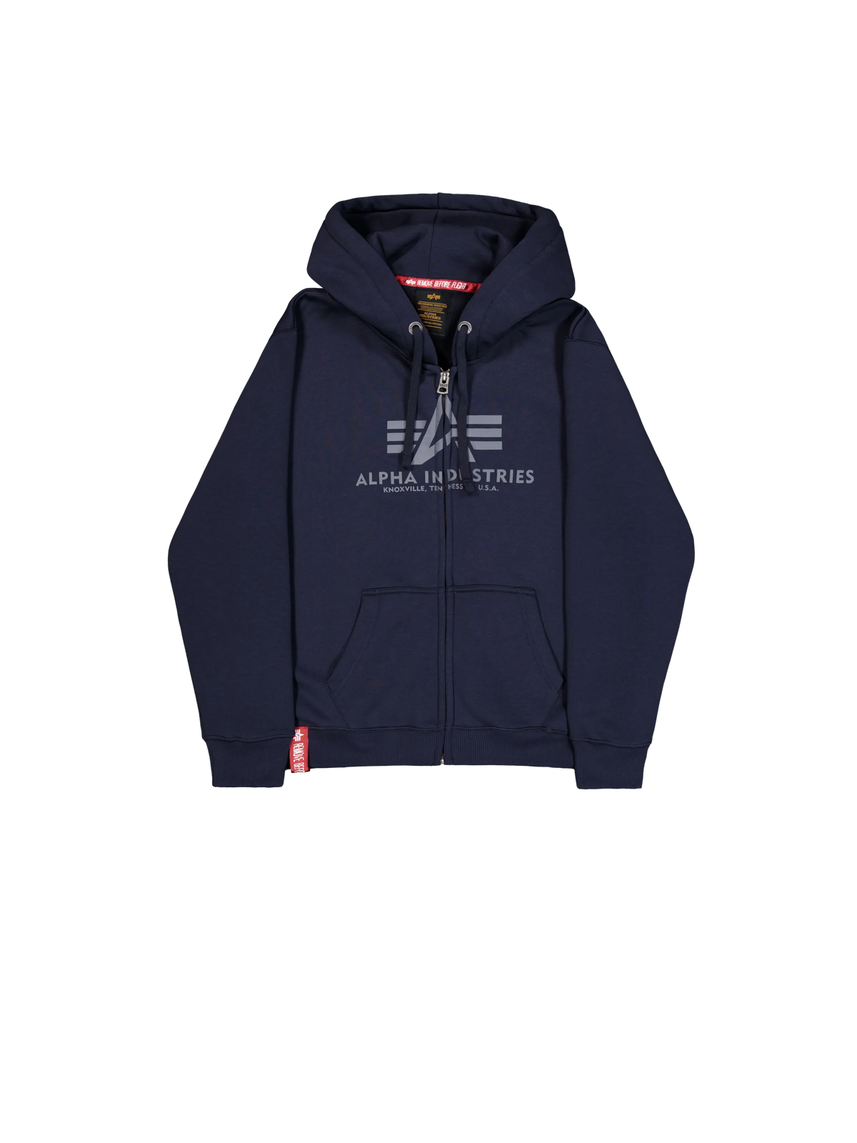 SUDADERA BÁSICA CON CREMALLERA Y CAPUCHA - AZUL MARINO - ALPHA INDUSTRIES | 178325-07
