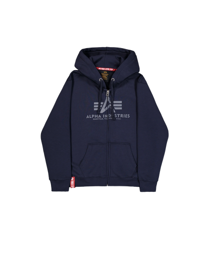 SUDADERA BÁSICA CON CREMALLERA Y CAPUCHA - AZUL MARINO - ALPHA INDUSTRIES | 178325-07
