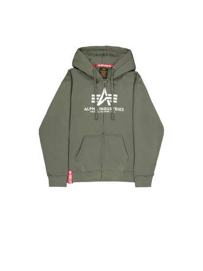 SUDADERA BÁSICA CON CREMALLERA Y CAPUCHA - VERDE OLIVA - ALPHA INDUSTRIES | 178325-142