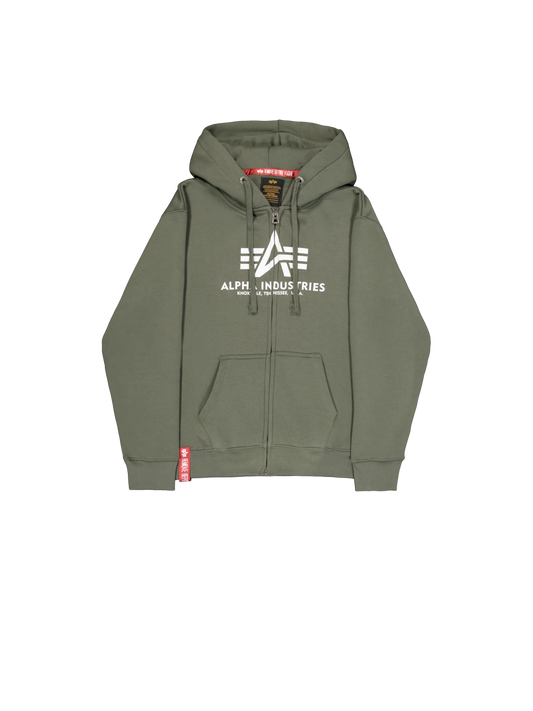 SUDADERA BÁSICA CON CREMALLERA Y CAPUCHA - VERDE OLIVA - ALPHA INDUSTRIES | 178325-142