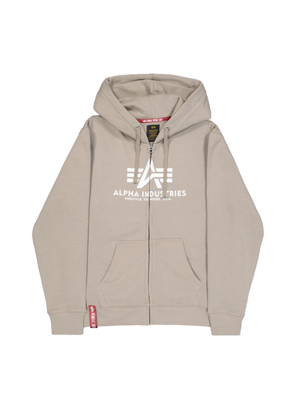 SUDADERA BÁSICA CON CREMALLERA Y CAPUCHA - ARENA - ALPHA INDUSTRIES | 178325