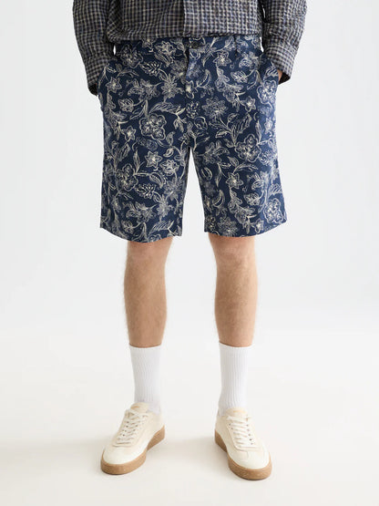 BERMUDAS CHINO ESTAMPADO "STUART" - AZUL - SCOTCH AND SODA | 182186