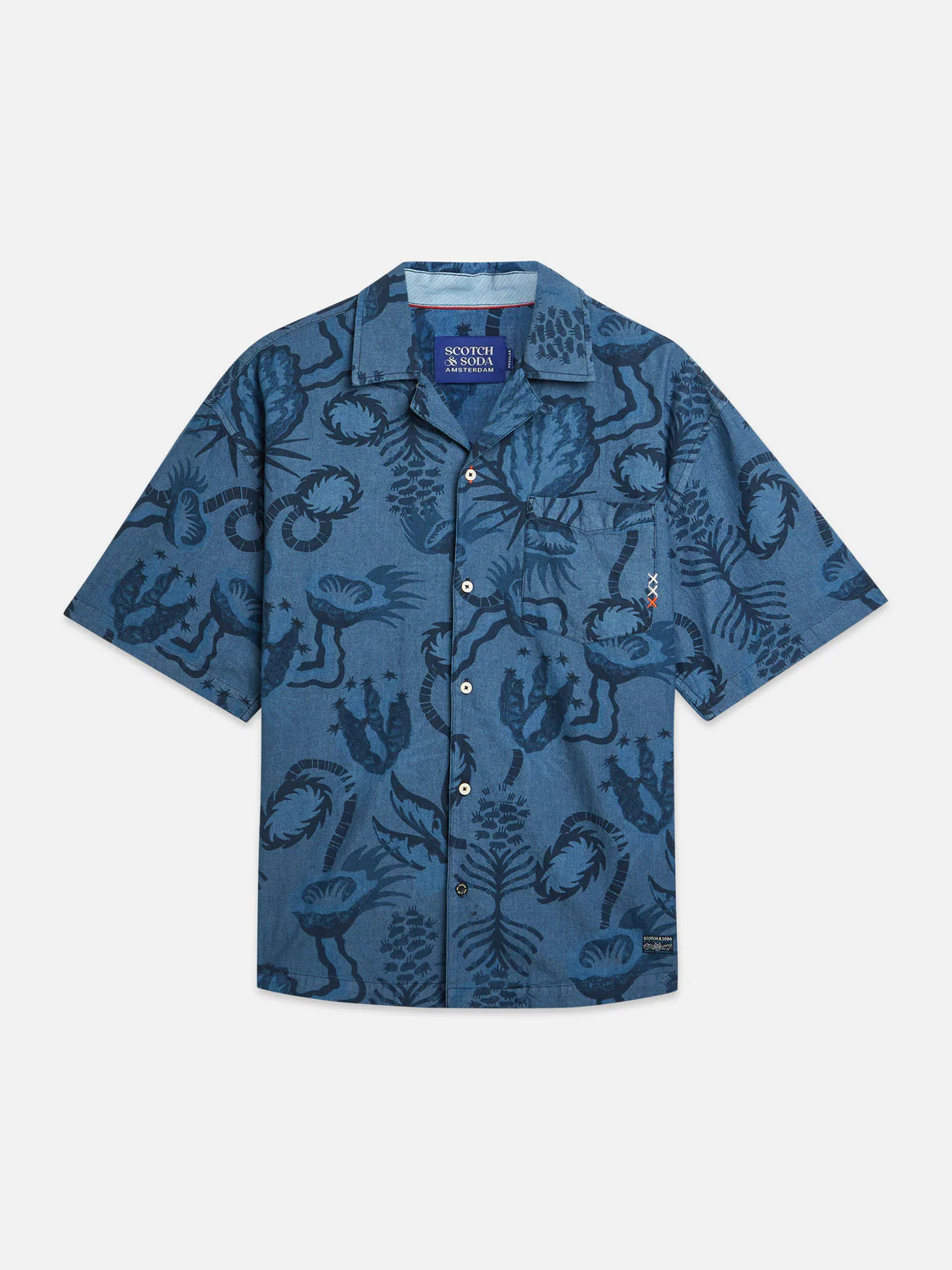 CAMISA PRINTED "CHAMBRAY" - AZUL - SCOTCH & SODA | 182239