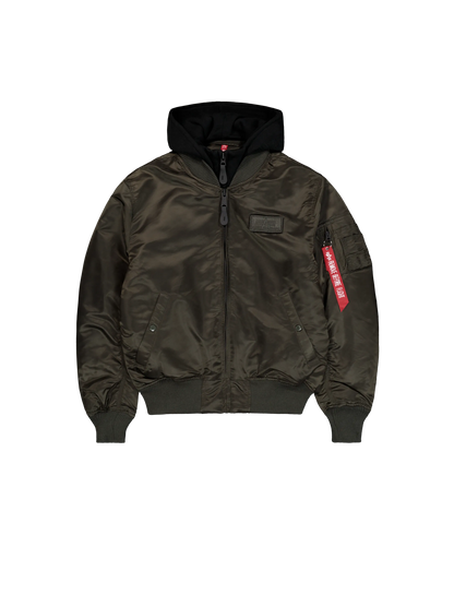MA-1 BOMBER "MA-1 D-TEC HOOD" - NEGRO OLIVA - ALPHA INDUSTRIES | 183110
