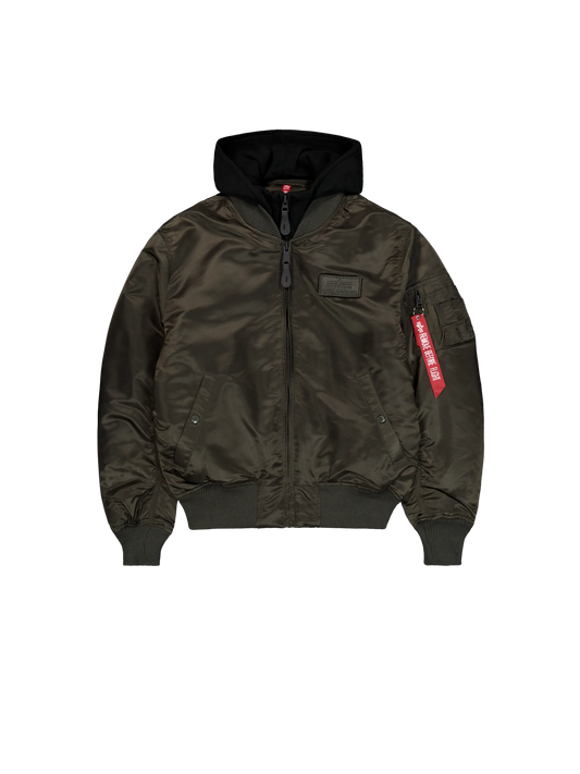MA-1 BOMBER "MA-1 D-TEC HOOD" - NEGRO OLIVA - ALPHA INDUSTRIES | 183110