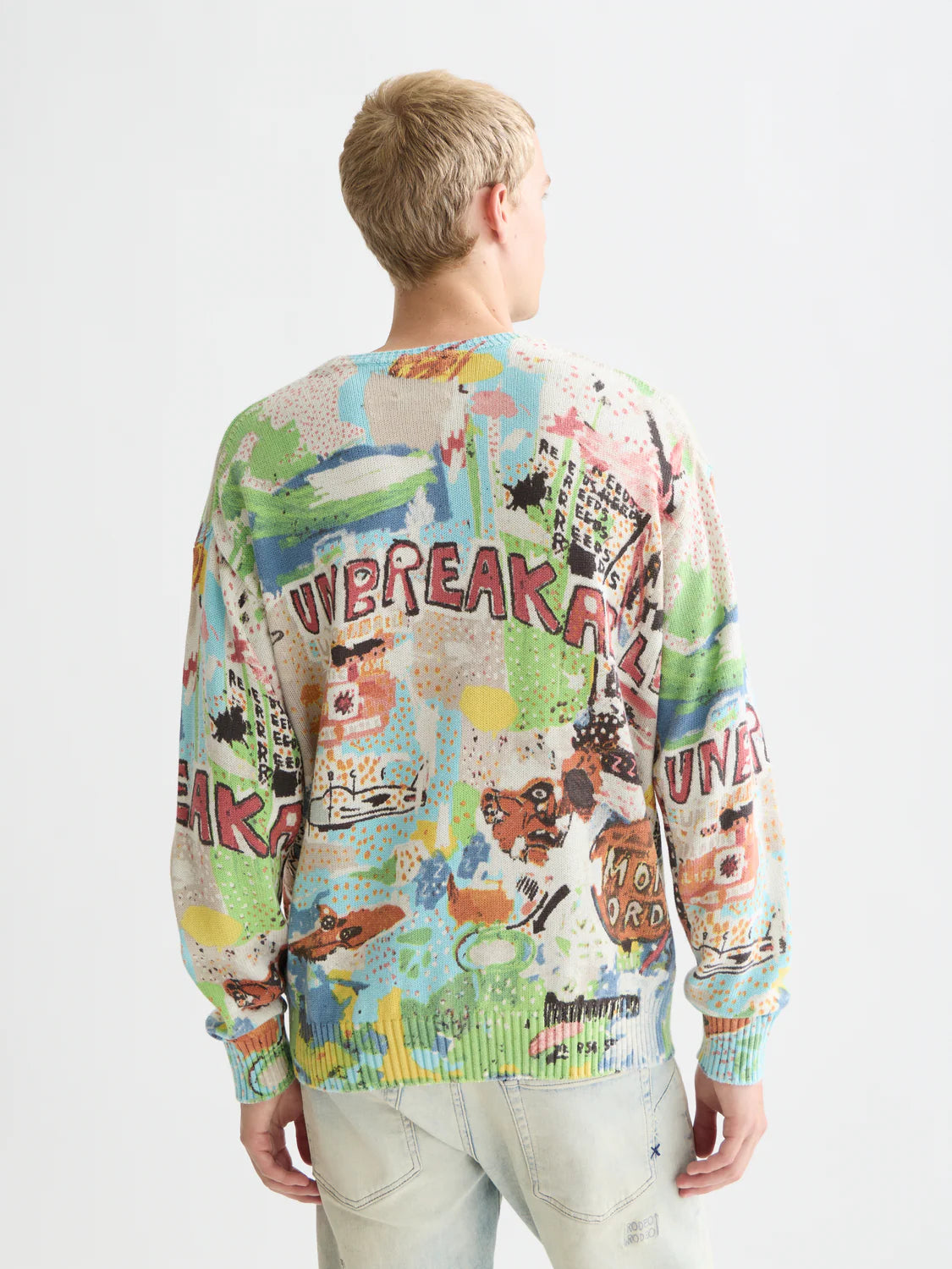 BASQUIAT PRINTED PULLOVER - BEIGE - SCOTCH & SODA | 183163