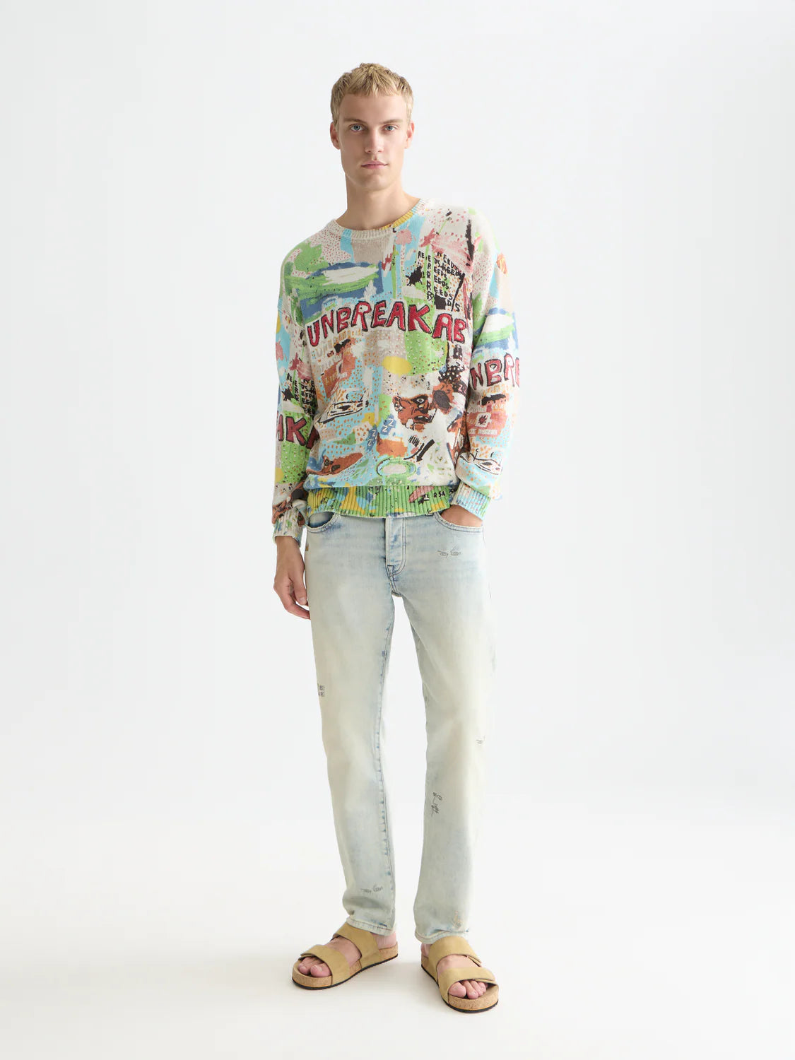 BASQUIAT PRINTED PULLOVER - BEIGE - SCOTCH & SODA | 183163