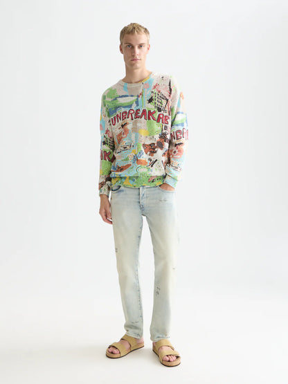 BASQUIAT PRINTED PULLOVER - BEIGE - SCOTCH & SODA | 183163