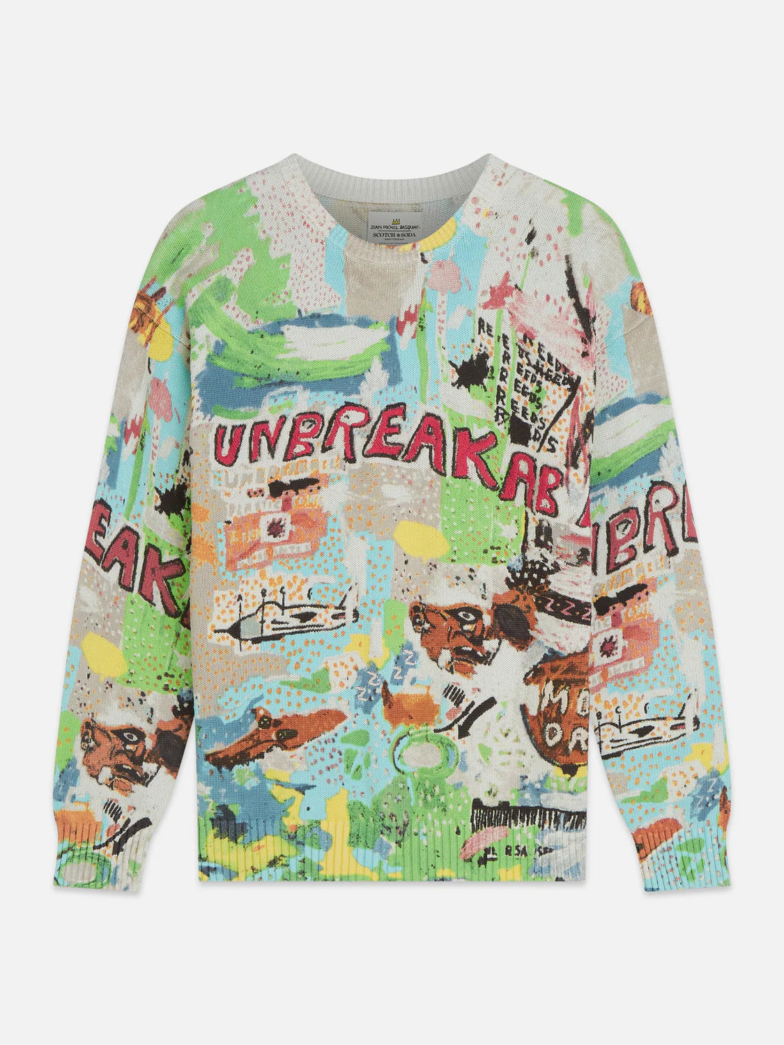 BASQUIAT PRINTED PULLOVER - BEIGE - SCOTCH & SODA | 183163