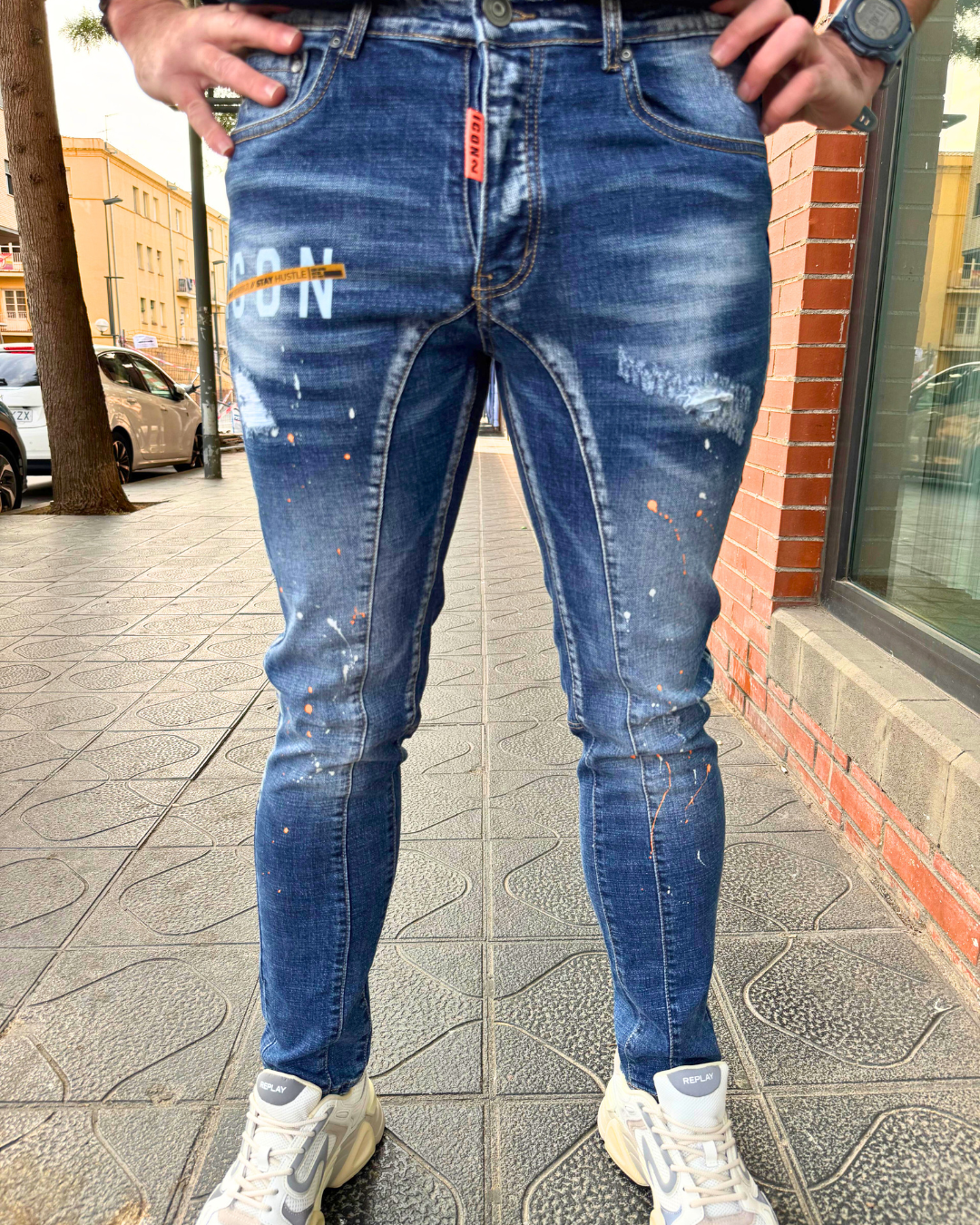 PANTALÓN VAQUERO CREMALLERA SKINNY "ICON" - AZUL - OVDS