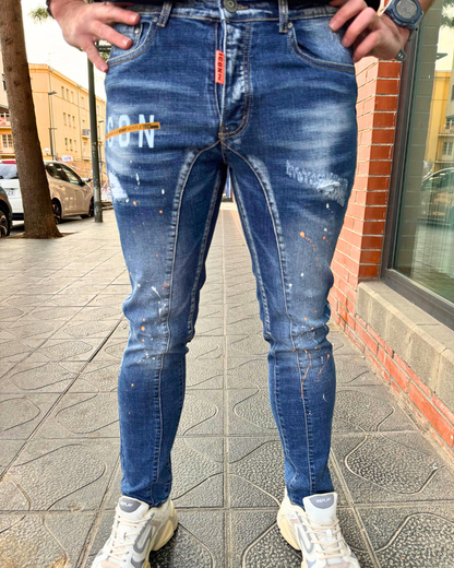 PANTALÓN VAQUERO CREMALLERA SKINNY "ICON" - AZUL - OVDS