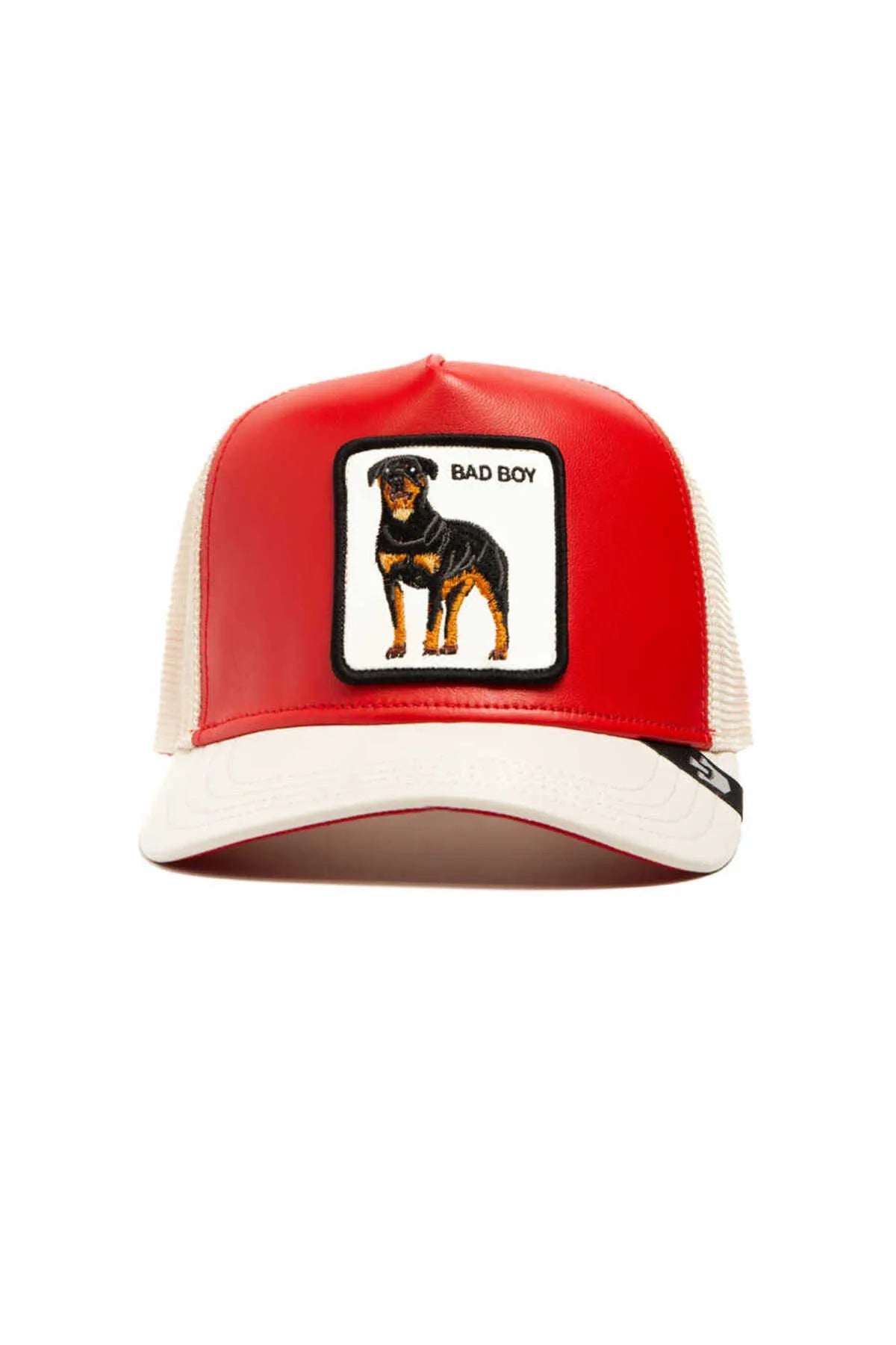 GORRA TRUCKER PERRO ROTTWEILER "SHLEATHER BOY" - ROJO / BLANCO - GOORIN BROS THE FARM ANIMALS | 101-1829