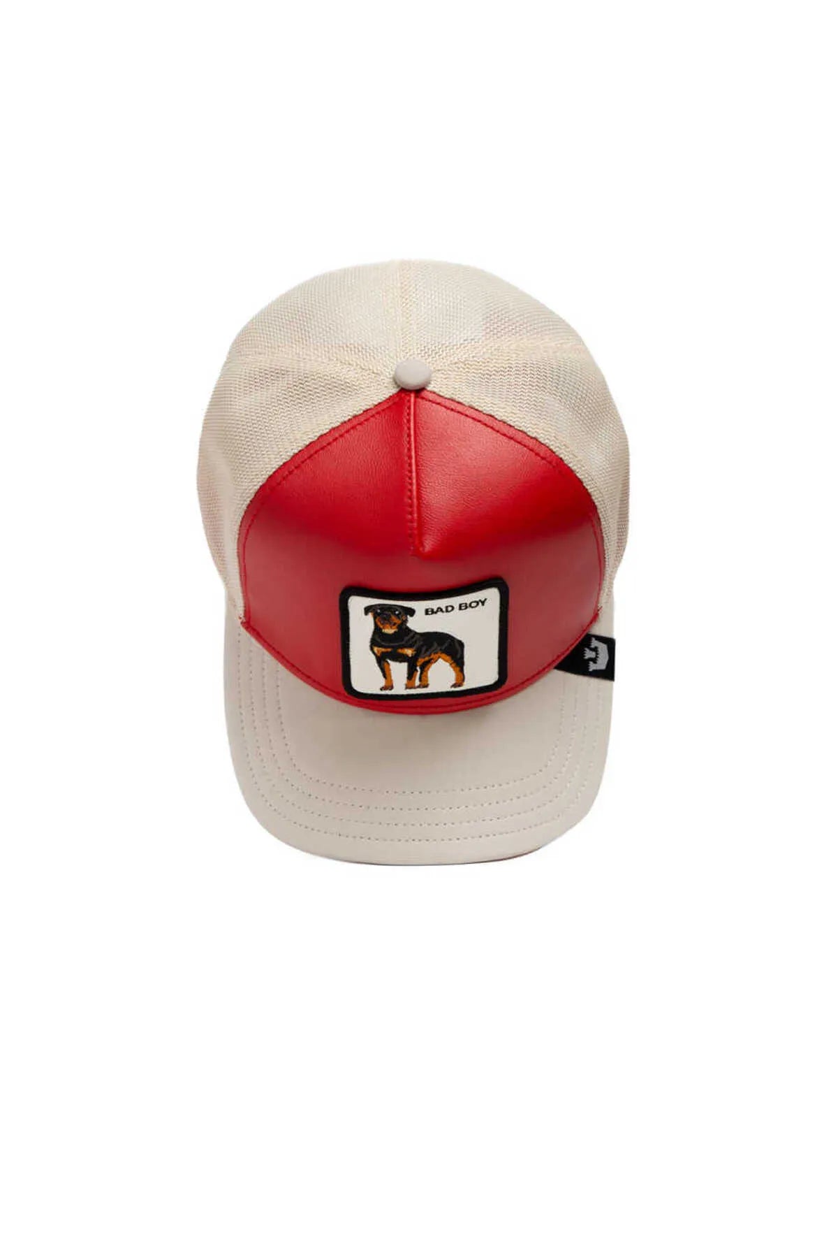 GORRA TRUCKER PERRO ROTTWEILER "SHLEATHER BOY" - ROJO / BLANCO - GOORIN BROS THE FARM ANIMALS | 101-1829