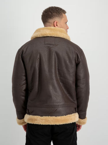 CHAQUETA DE PIEL SINTETICA "B3 FAUX LEATHER" - MARRÓN VINTAGE - ALPHA INDUSTRIES | 143106