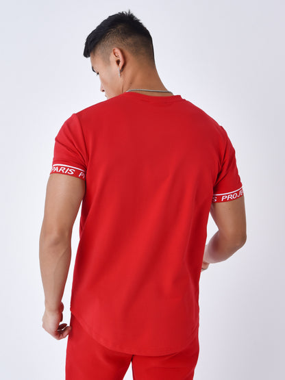 CAMISETA BRAZALETE CON LOGO BORDADO - ROJO - PROJECT X PARIS | 2410130-RDW