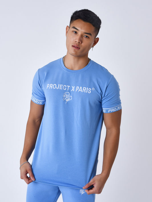 CAMISETA BRAZALETE CON LOGO BORDADO - AZUL - PROJECT X PARIS | 2410130-WBW