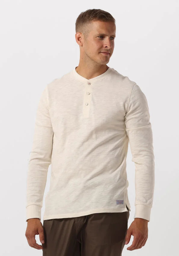 CAMISETA DE MANGA LARGA CON CUELLO PANADERO "HENLEY" - BLANCO ROTO - SCOTCH & SODA | 172999