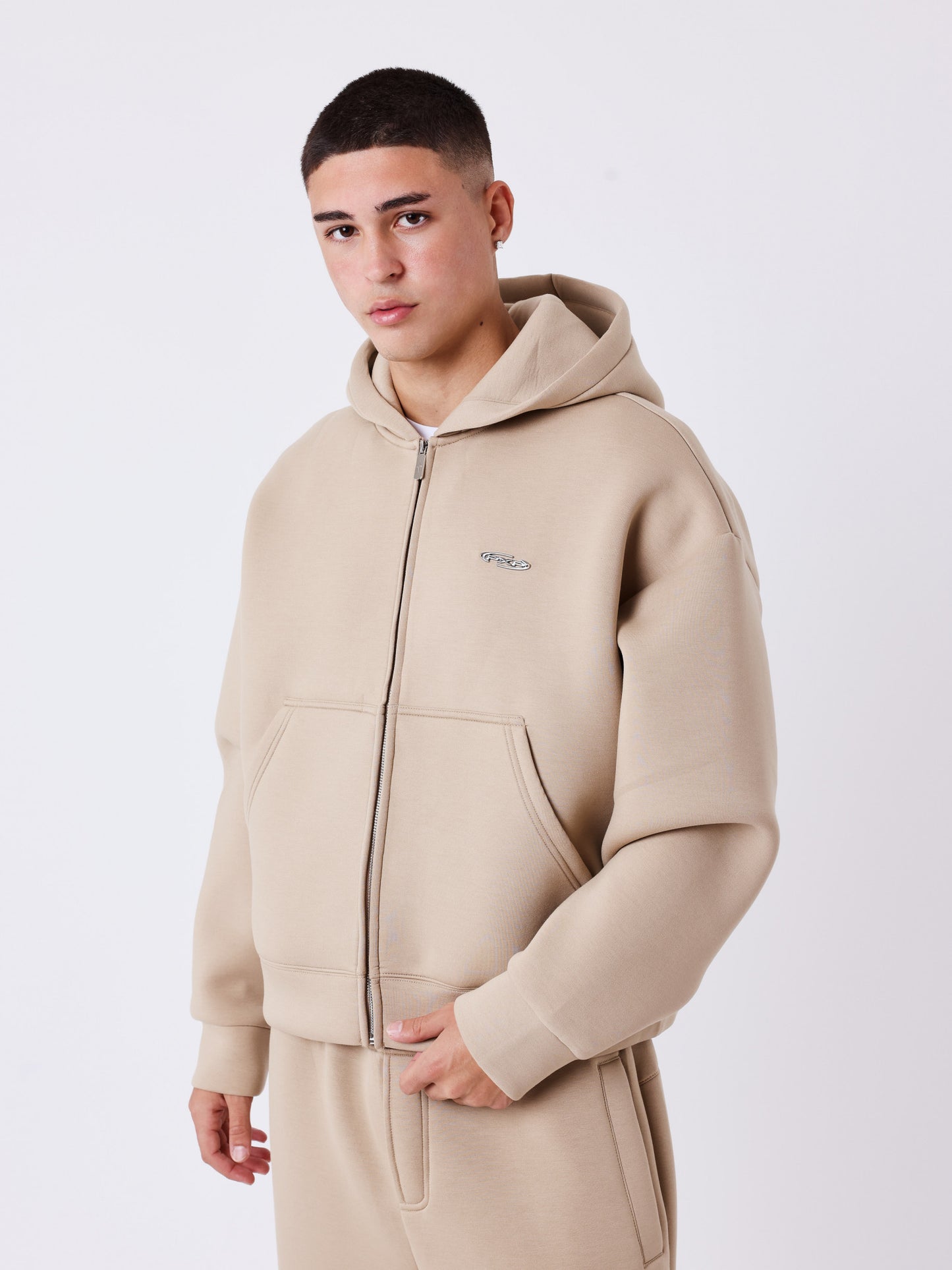 SUDADERA CREMALLERA Y CAPUCHA NEOPRENO - BEIGE - PROJECT X PARIS | PXP 2533188_TP