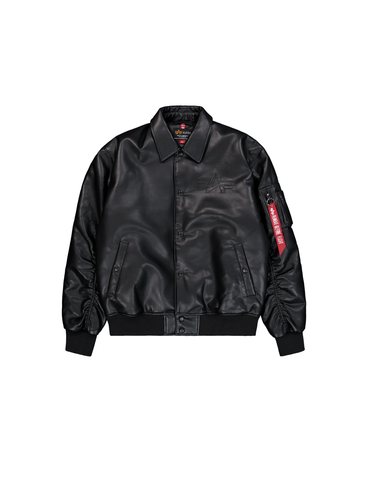 CHAQUETA BOMBER "PU COLLEGE" - NEGRO - ALPHA INDUSTRIES | 258109-03