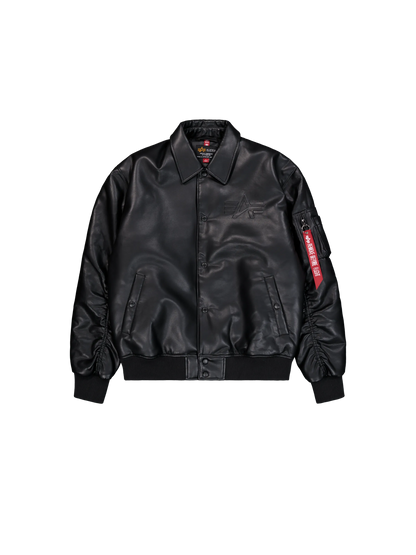 CHAQUETA BOMBER "PU COLLEGE" - NEGRO - ALPHA INDUSTRIES | 258109-03