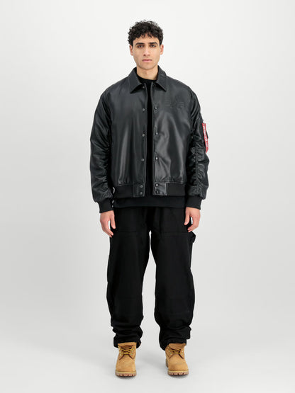 CHAQUETA BOMBER "PU COLLEGE" - NEGRO - ALPHA INDUSTRIES | 258109-03