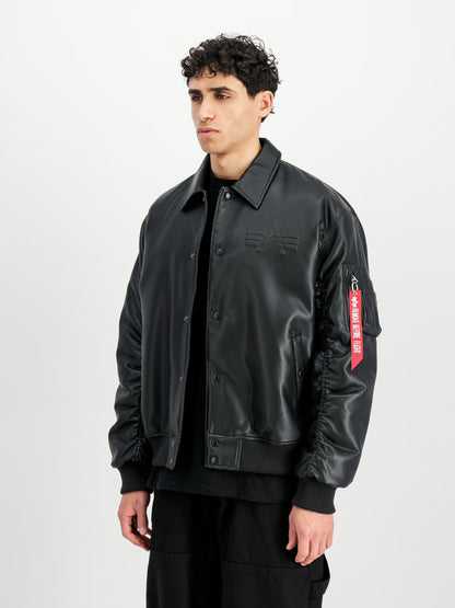 CHAQUETA BOMBER "PU COLLEGE" - NEGRO - ALPHA INDUSTRIES | 258109-03