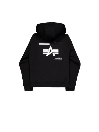 SUDADERA CAPUCHA "LABEL BACKPRINT" - NEGRO - ALPHA INDUSTRIES | 258333-03