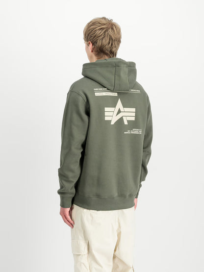 SUDADERA CAPUCHA "LABEL BACKPRINT" - VERDE OLIVA - ALPHA INDUSTRIES | 258333-142