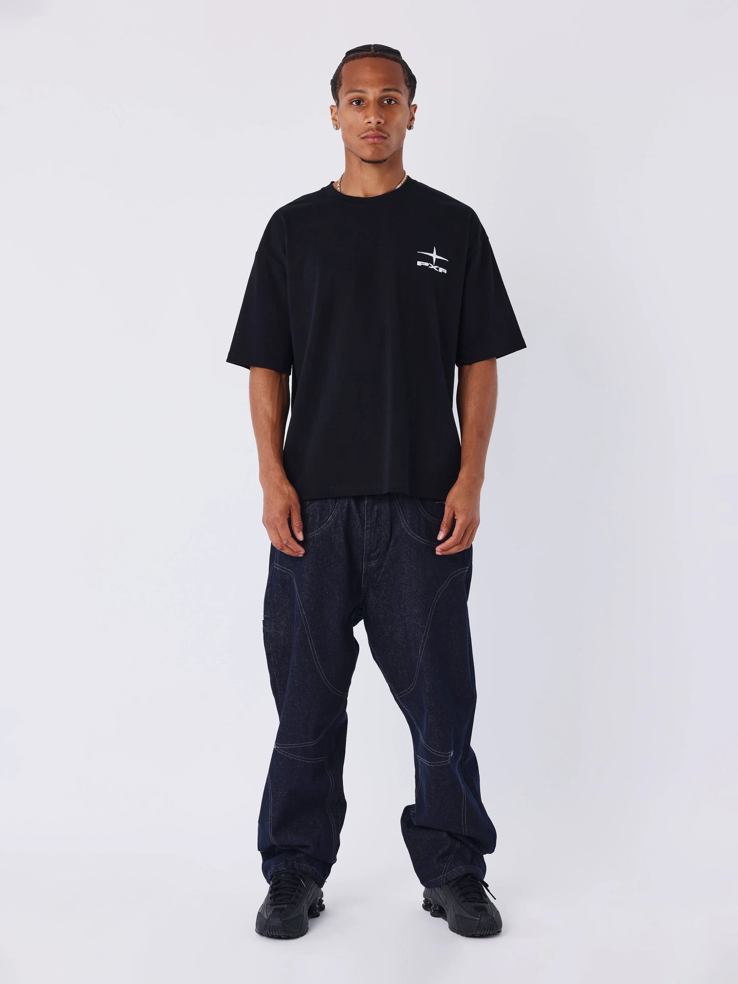 PANTALÓN VAQUERO LOOSE DE DENIM CRUDO CON COSTURAS POLARIS - AZUL - PROJECT X PARIS | PXP 2594417-JB