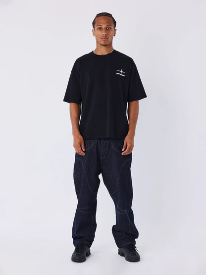 PANTALÓN VAQUERO LOOSE DE DENIM CRUDO CON COSTURAS POLARIS - AZUL - PROJECT X PARIS | PXP 2594417-JB