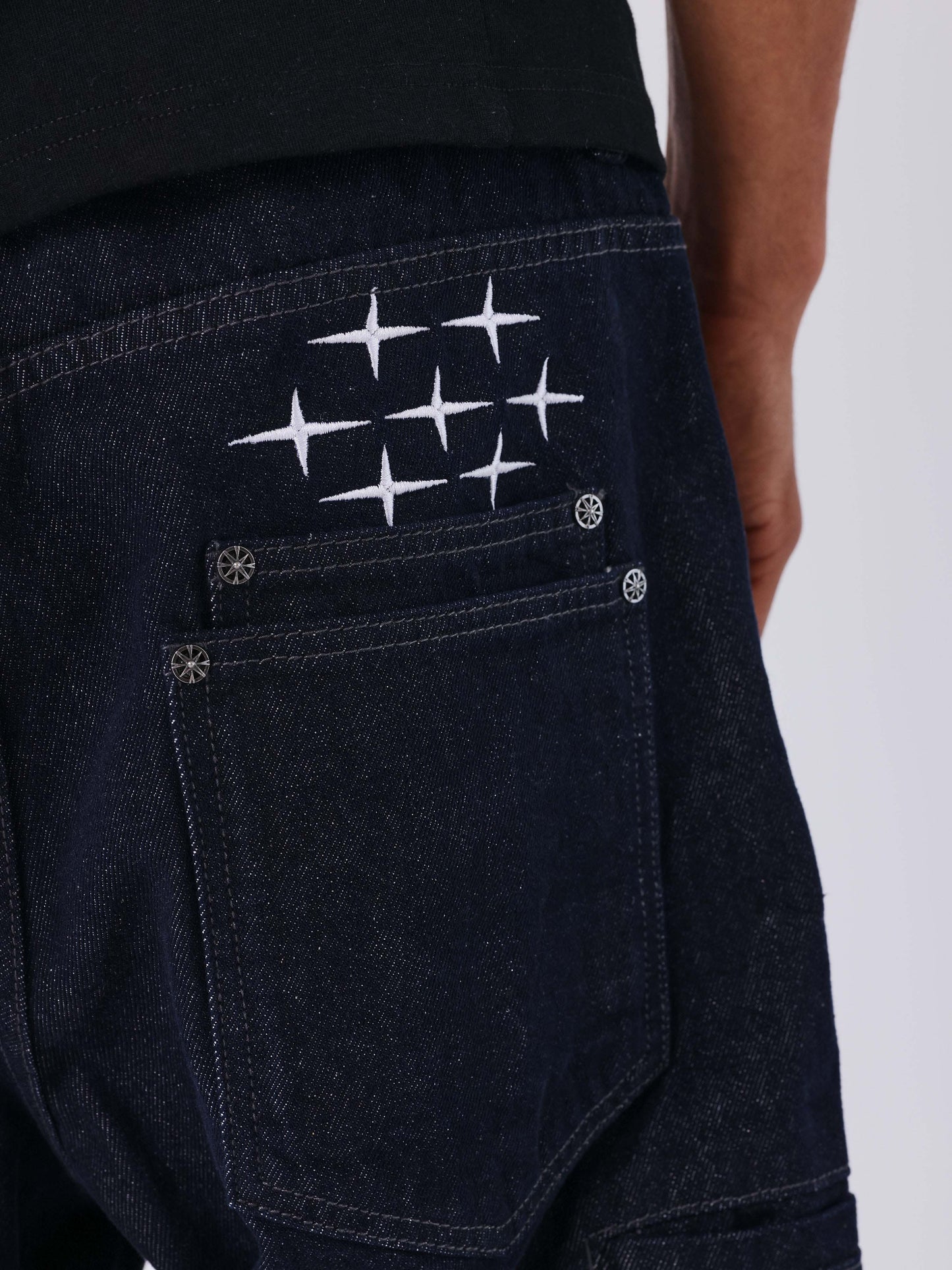 PANTALÓN VAQUERO LOOSE DE DENIM CRUDO CON COSTURAS POLARIS - AZUL - PROJECT X PARIS | PXP 2594417-JB