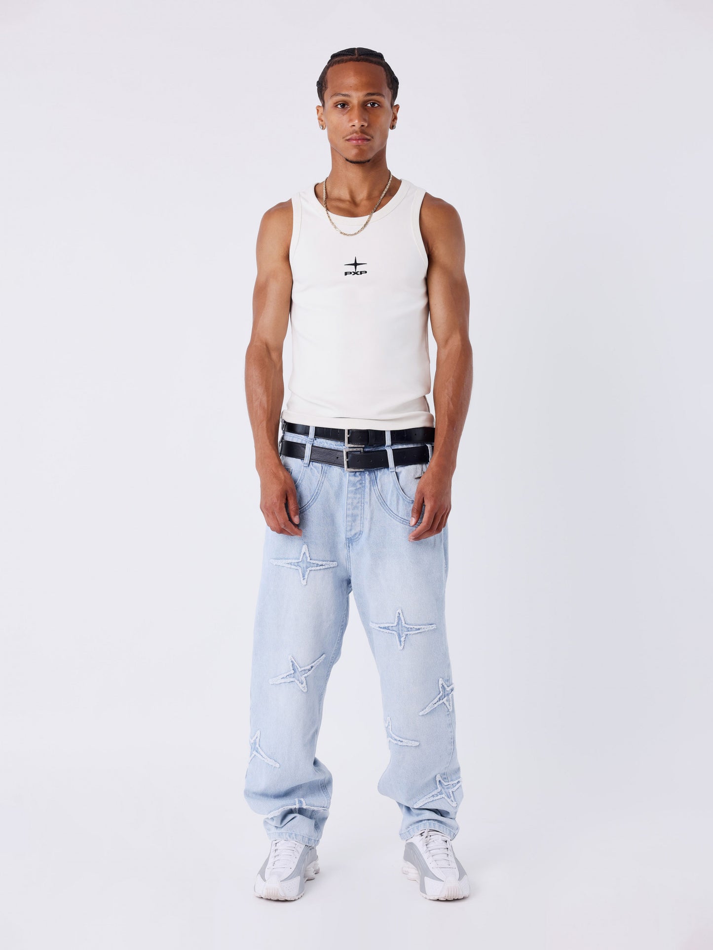 JEANS BORDADOS ESTRELLAS - AZUL - PROJECT X PARIS | 2594419-JC