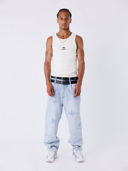 JEANS BORDADOS ESTRELLAS - AZUL - PROJECT X PARIS | 2594419-JC