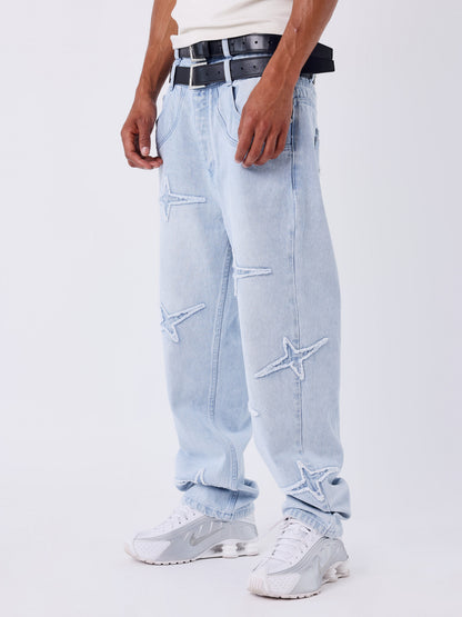 JEANS BORDADOS ESTRELLAS - AZUL - PROJECT X PARIS | 2594419-JC