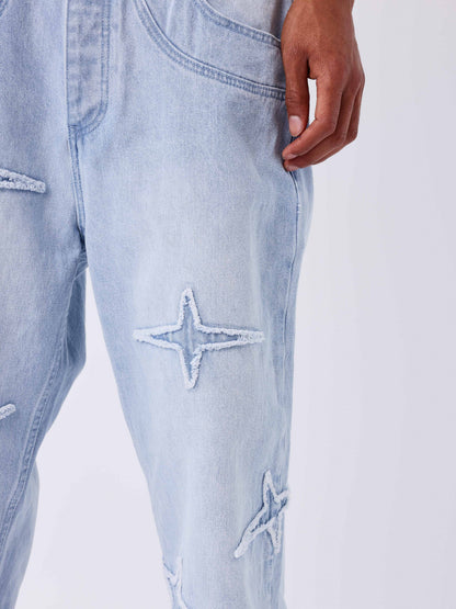 JEANS BORDADOS ESTRELLAS - AZUL - PROJECT X PARIS | 2594419-JC