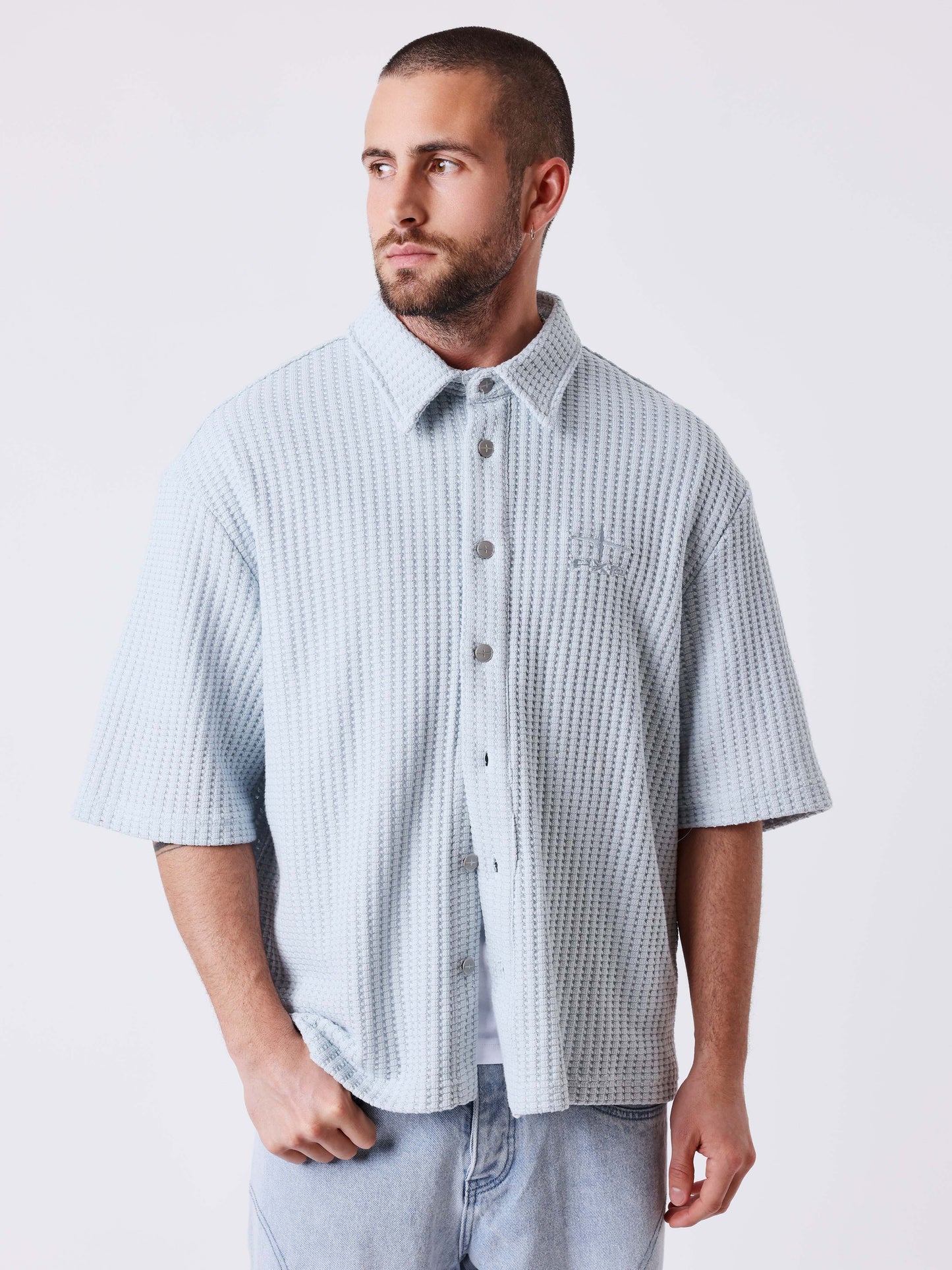CAMISA DE MANGA CORTA TEXTURADA - AZUL - PROJECT X PARIS | PXP 2610303_IB