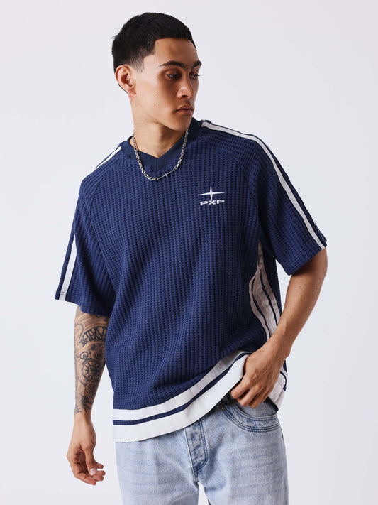 CAMISETA CUELLO V - AZUL- PROJECT X PARIS | 2613001_BL