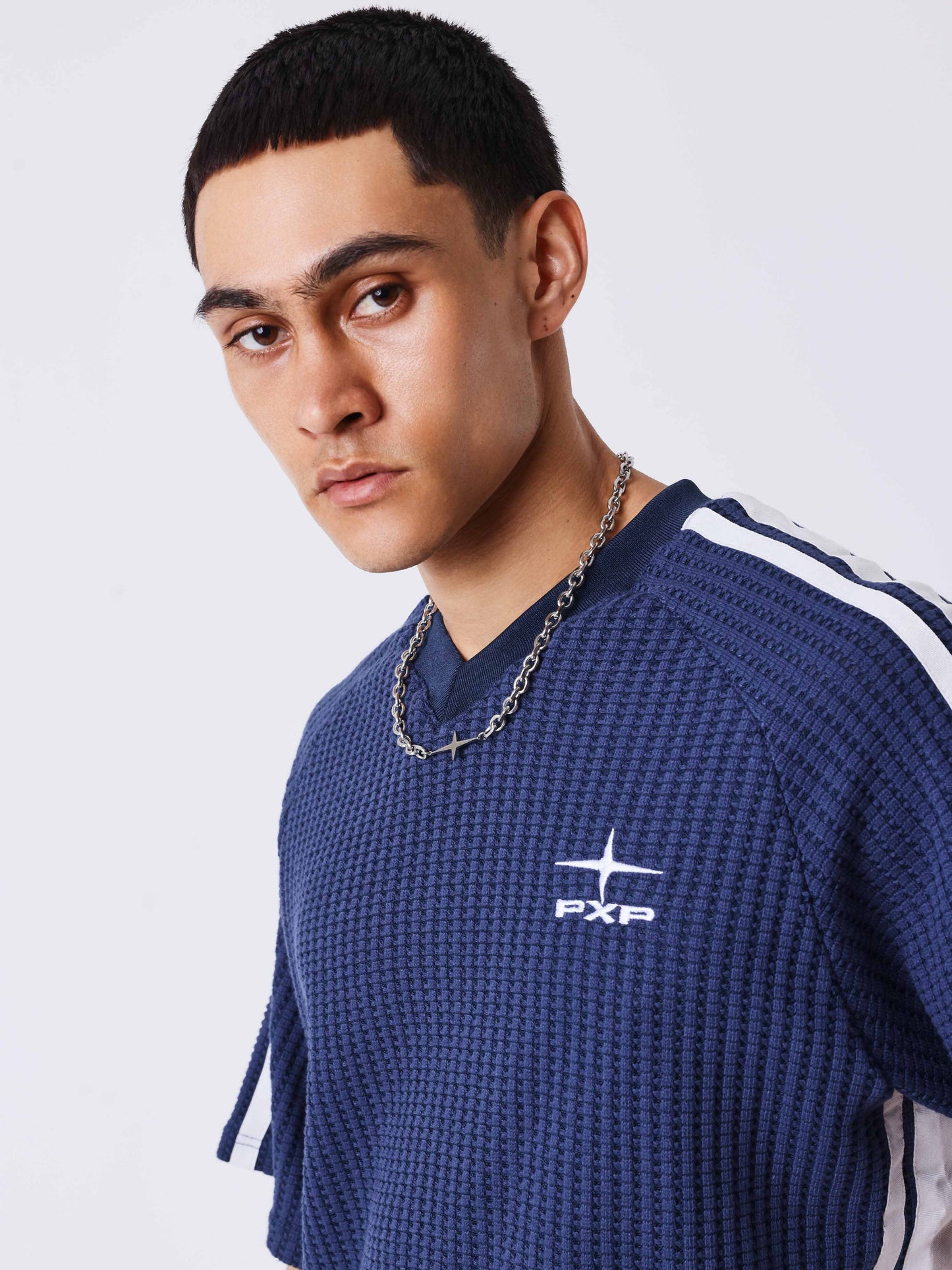 CAMISETA CUELLO V - AZUL- PROJECT X PARIS | 2613001_BL