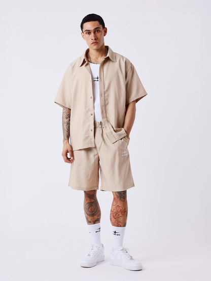 CAMISA DE MANGA CORTA RAYAS - BEIGE - PROJECT X PARIS | PXP 2614002_BG