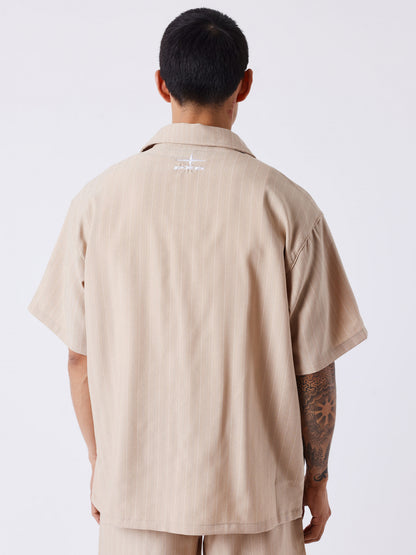 CAMISA DE MANGA CORTA RAYAS - BEIGE - PROJECT X PARIS | PXP 2614002_BG