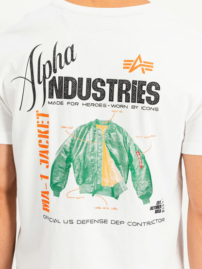 CAMISETA "HERITAGE BACKPRINT" - BLANCO - ALPHA INDUSTRIES | 266521