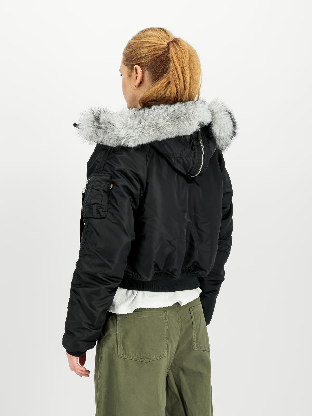 CHAQUETA MUJER BOMBER "N-2B CROPPED LOOSE" - NEGRO - ALPHA INDUSTRIES | 268001