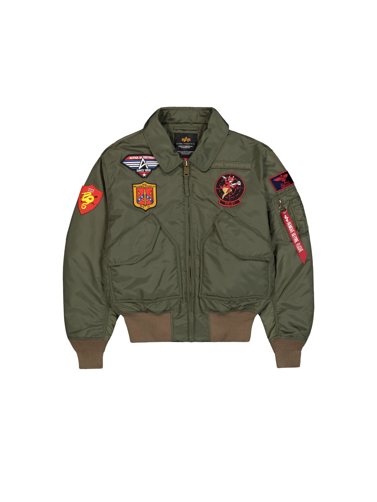 CHAQUETA BOMBER "CWU-45/P DEVILS BRIGADE LOOSE" - VERDE MILITAR - ALPHA INDUSTRIES | 268135-142