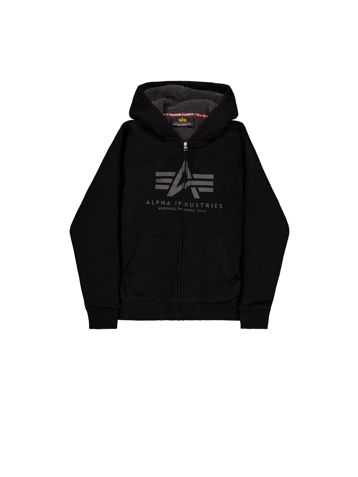 SUDADERA FLEECE SHERPA CON CREMALLERA Y CAPUCHA - NEGRO - ALPHA INDUSTRIES | 268336-03